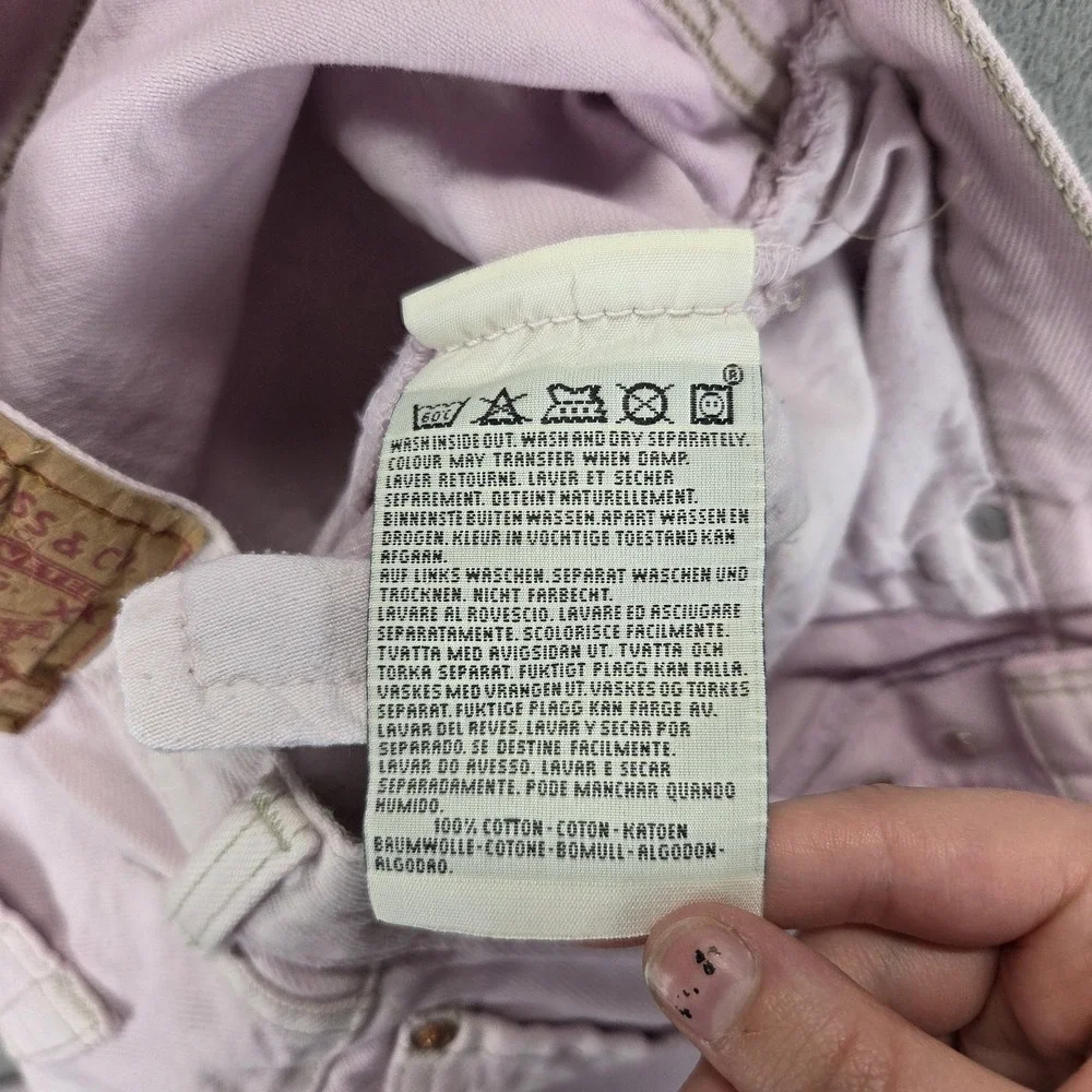 VTG Levis 501 Jeans Mens Pink Wash Dyed‎ Straight Button Fly USA Fits 27x32